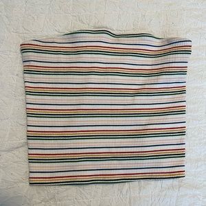 American Eagle Outfitters, strapless crop top, size large, stripes